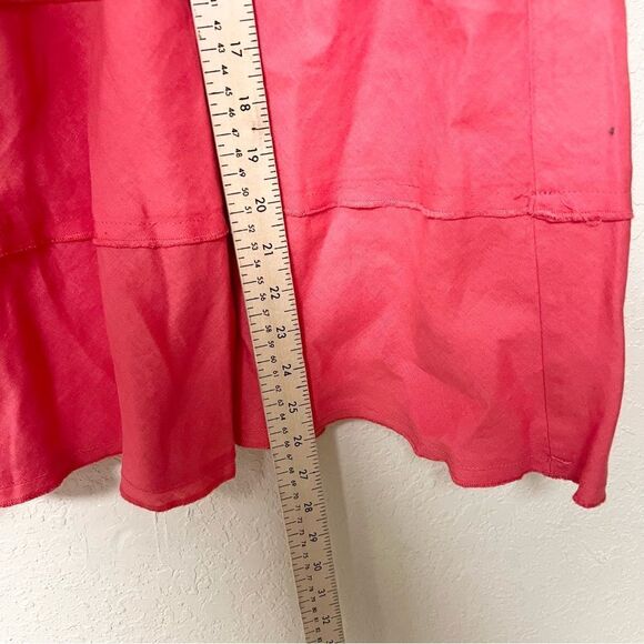 Soft Surroundings Skirt Womens 100% Linen Pull On Smocked A-Line Size 3X Tiered - Picture 3 of 6